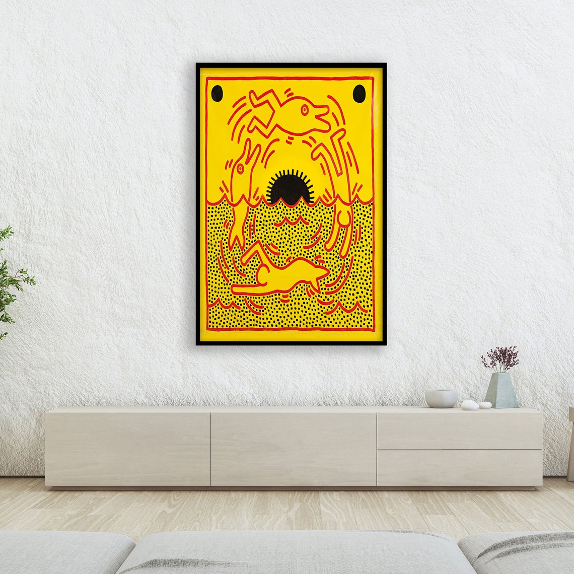 Keith Haring Meerjungfrau Poster RetroWandKunstdruck Etsy