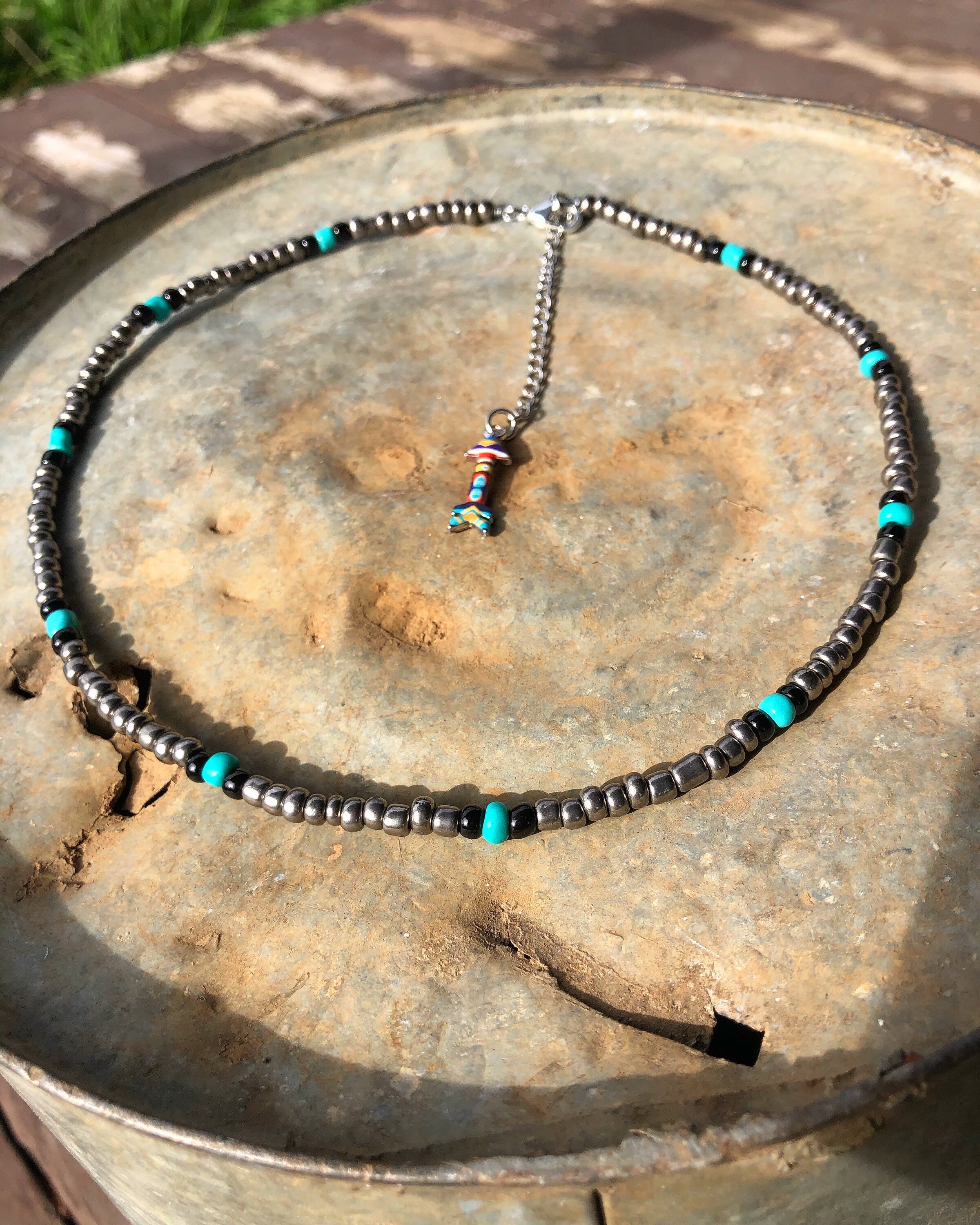 Western Seed Bead Choker Necklace Etsy