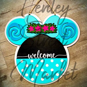 Original One of a Kind Princess Inspired Door Hanger, Welcome Sign, Door Hanger, Rare, Front Porch Sign, Mouse Inspired Sign