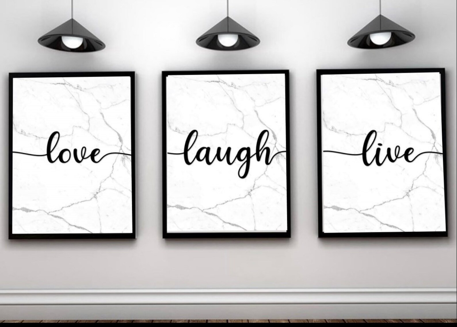 A4 DIGITAL PRINT Live Laugh Love Set of 3 frames Etsy