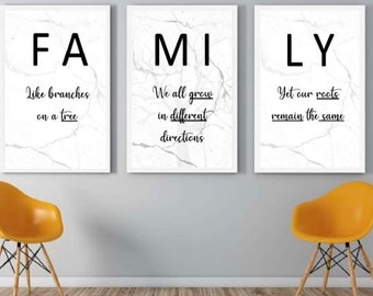 A4 Digital Print | Family - Like branches on a tree, we all grow in different directions, yet our roots remain the same.