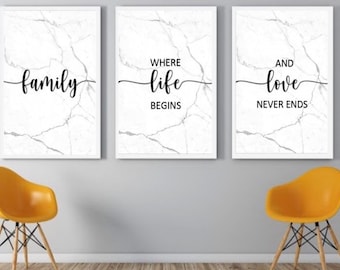 A4 Digital Print | Family - Where life begins and love never ends