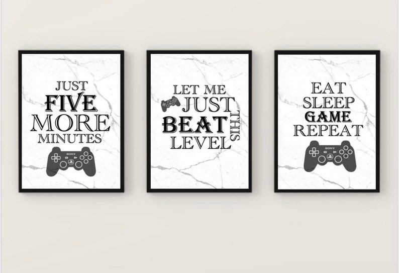 A4 DIGITAL PRINT Playstation quote set of 3 prints Etsy