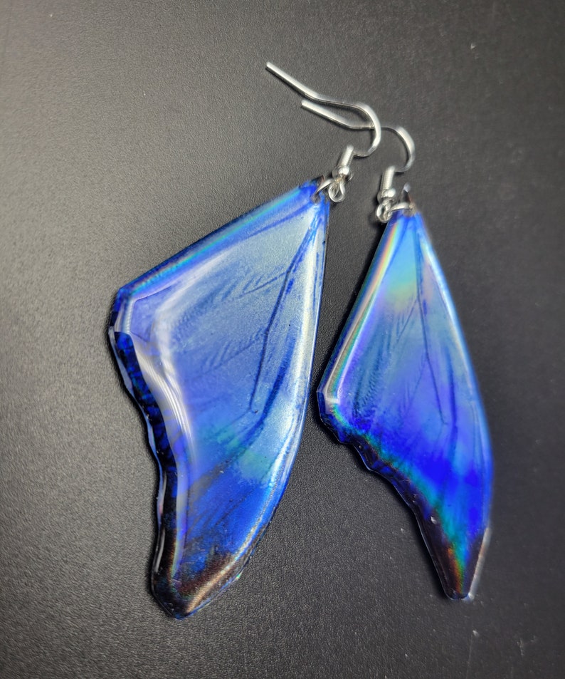 Blue Morpho Butterfly Wing Closed Back Earrings Set of 2 Silver Finish Jewelry Blue Morpho Butterfly Wing Closed Back Earrings Set of 2 Silver Finish Jewelry