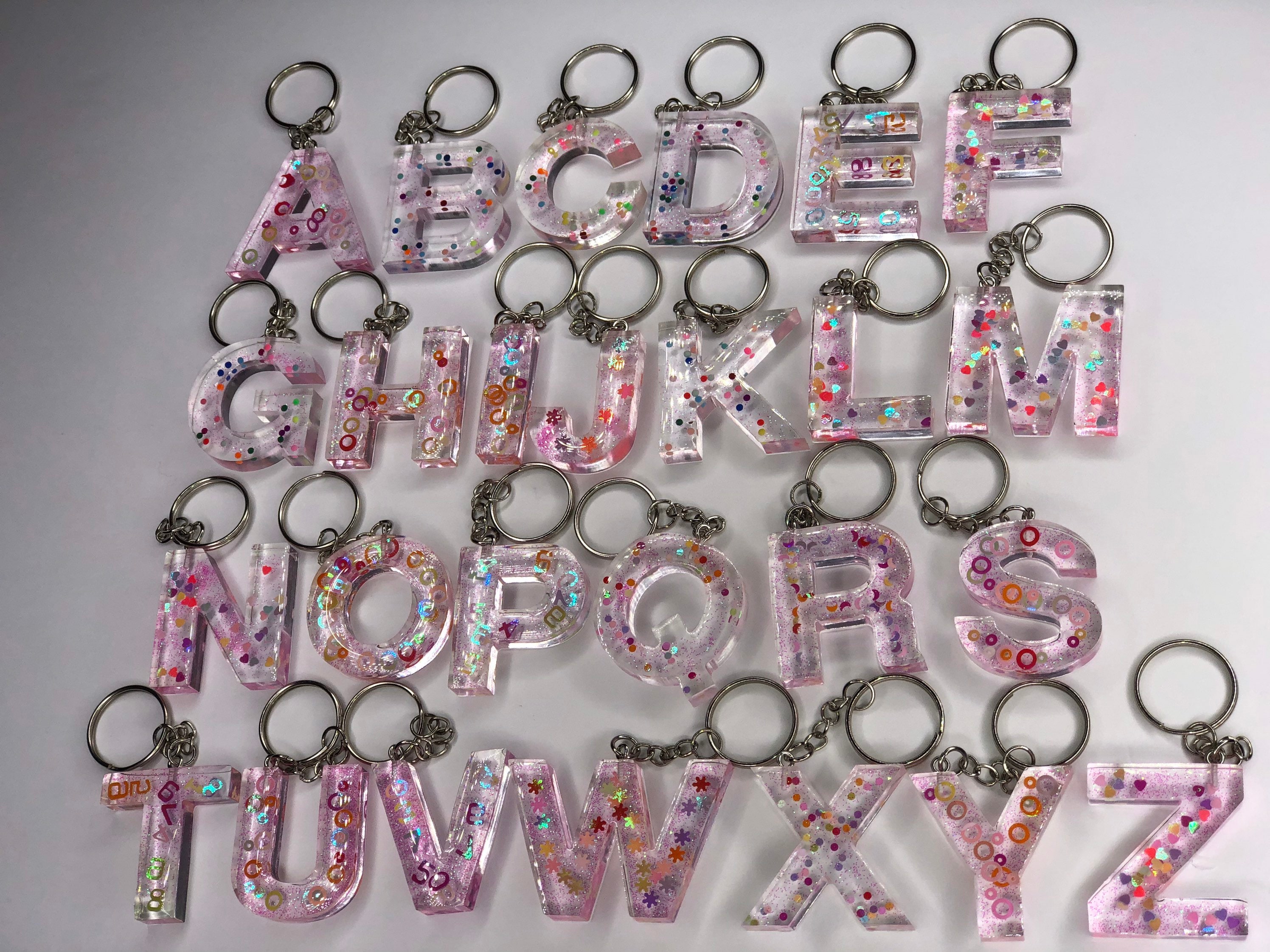 Wholesale Resin Letter Keychains AZ QTY 26 Etsy