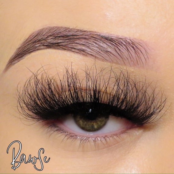 25MM Real Mink False Eyelashes Fluffy Dramatic Super Curly Etsy