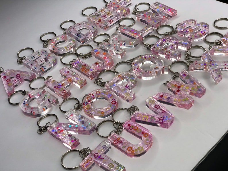 Wholesale Resin Letter Keychains AZ QTY 26 Etsy