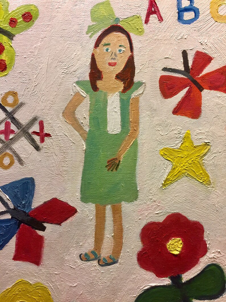little girl in green. Original