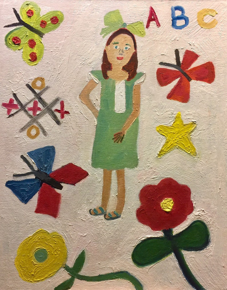 little girl in green. Original