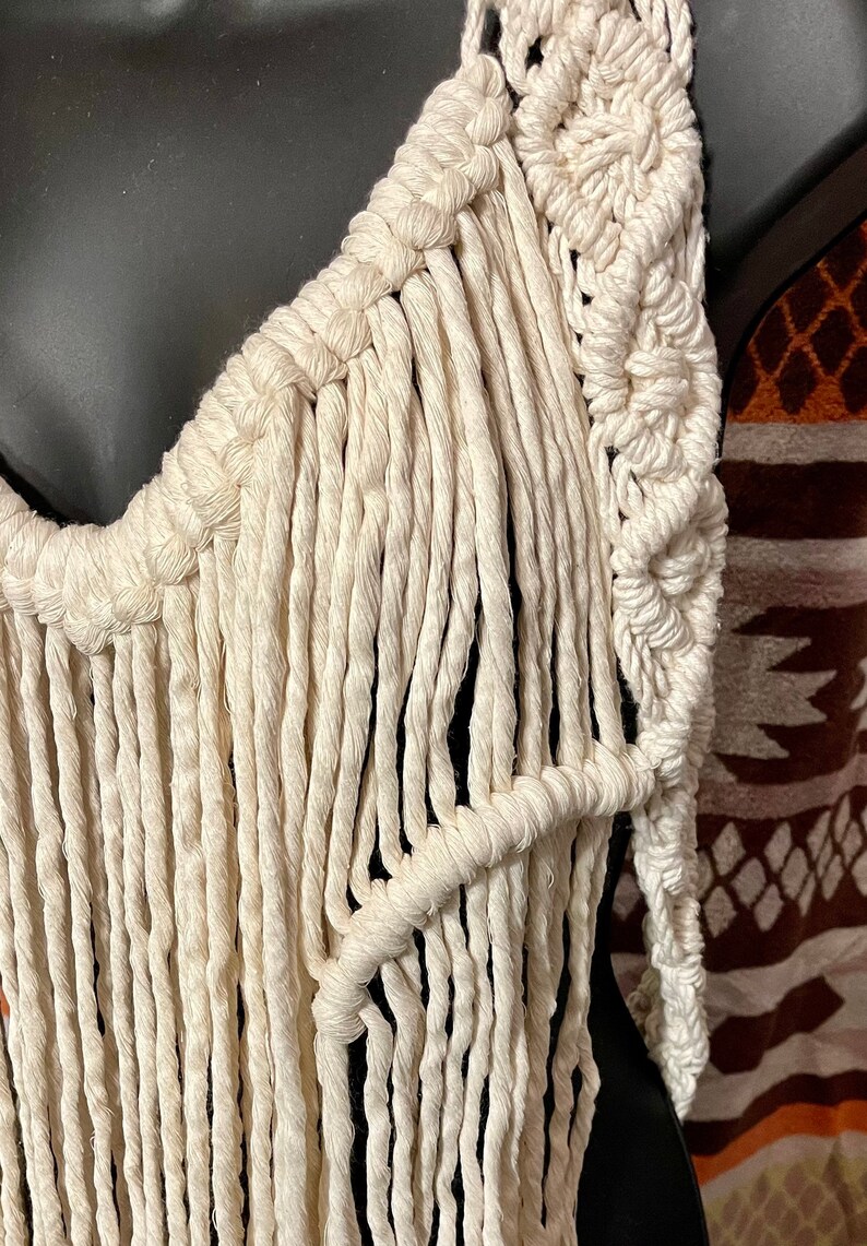 Original beige women\u2019s small-medium macrame top