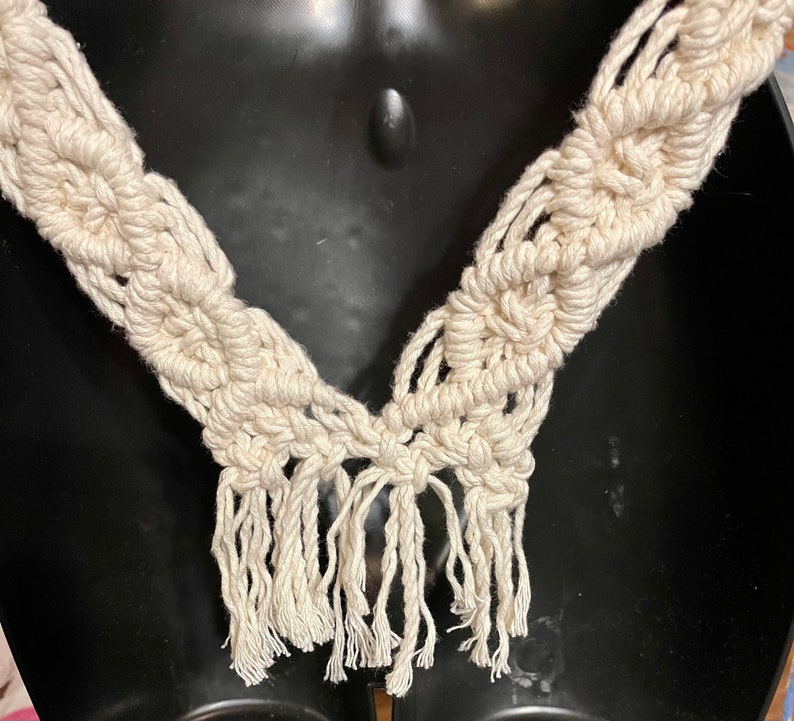 Original beige women\u2019s small-medium macrame top
