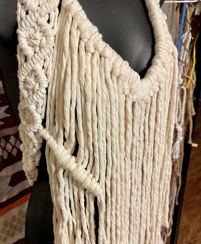 Original beige women\u2019s small-medium macrame top