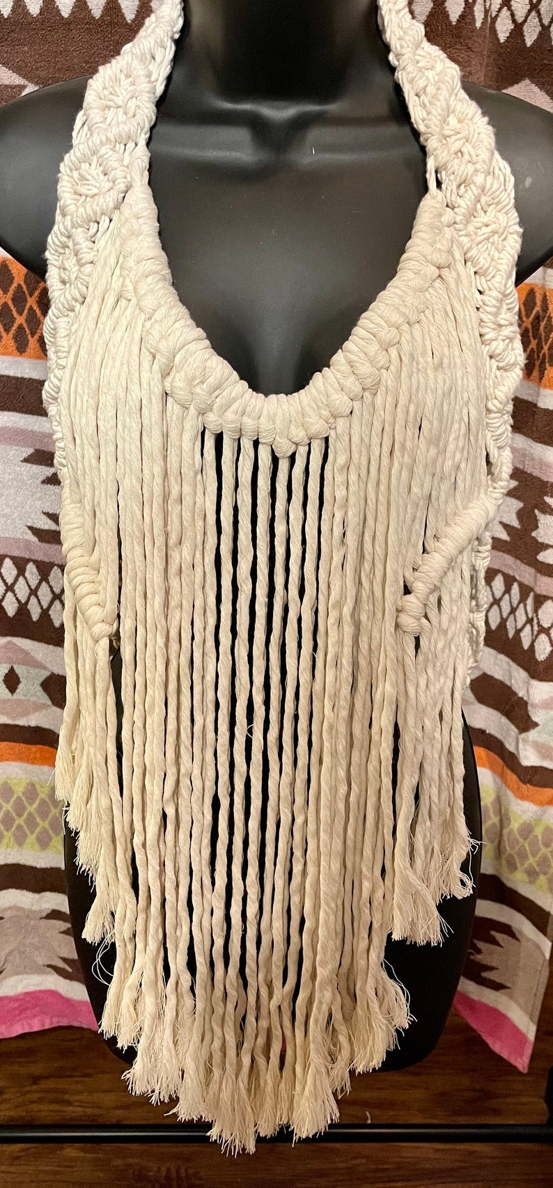 Original beige women\u2019s small-medium macrame top