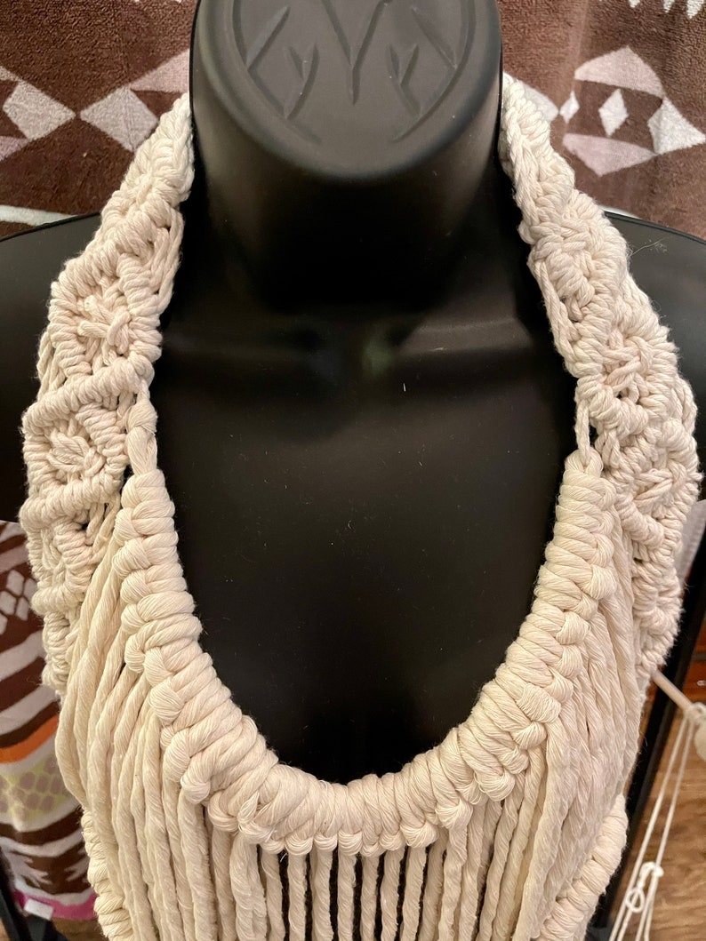Original beige women\u2019s small-medium macrame top