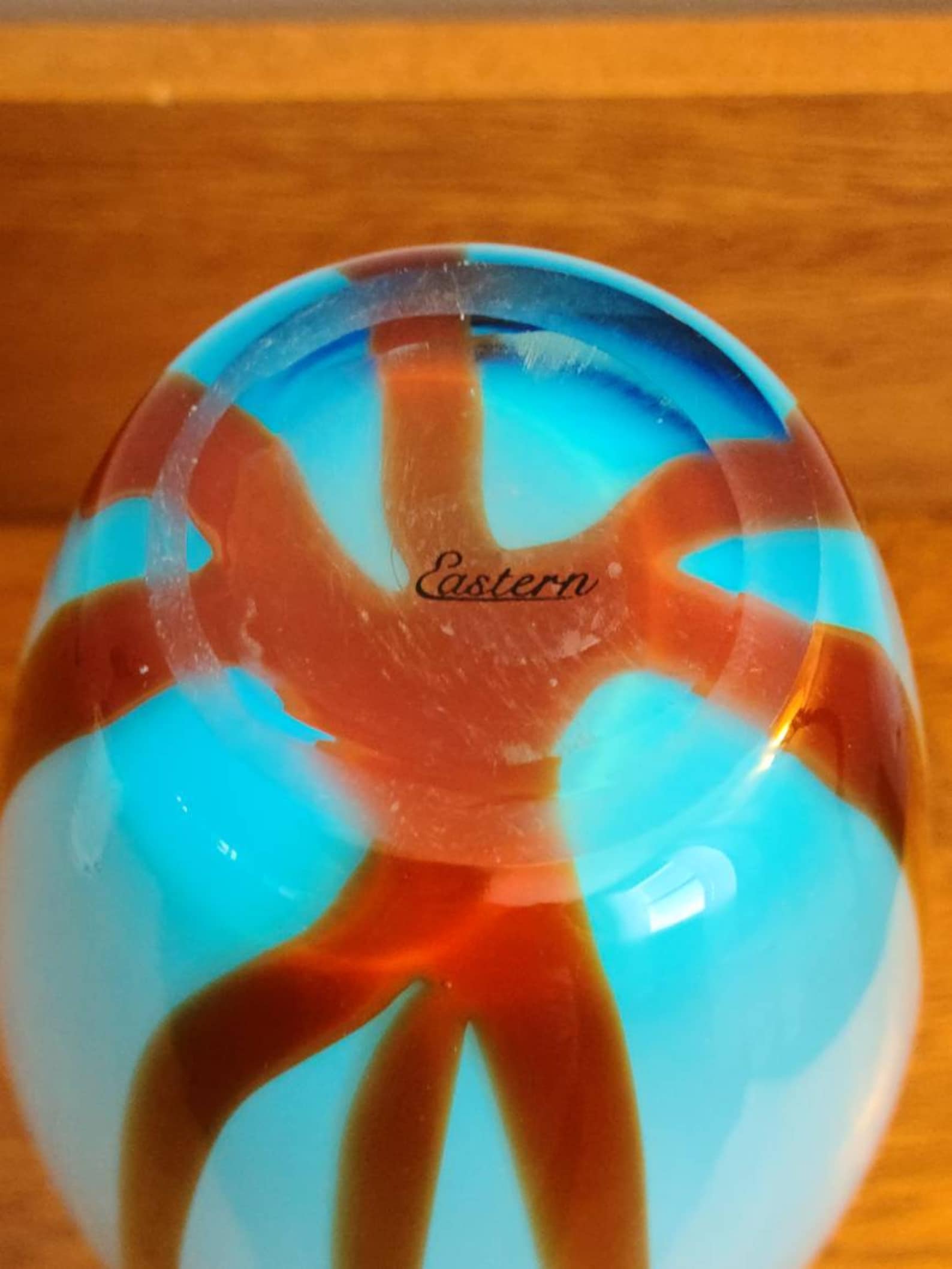 Vintage Eastern Hand Crafted Art Glass Vase Etsy