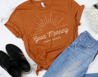 Good Morning Scholars Shirt, Teacher Shirts for Women, Customized Teacher Shirt, Personalized