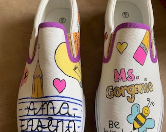 Zapatos personalizados para profesores, zapatos para profesores personalizables, zapatos para profesores personalizados, regalo para profesores, regalo para profesores de fin de año