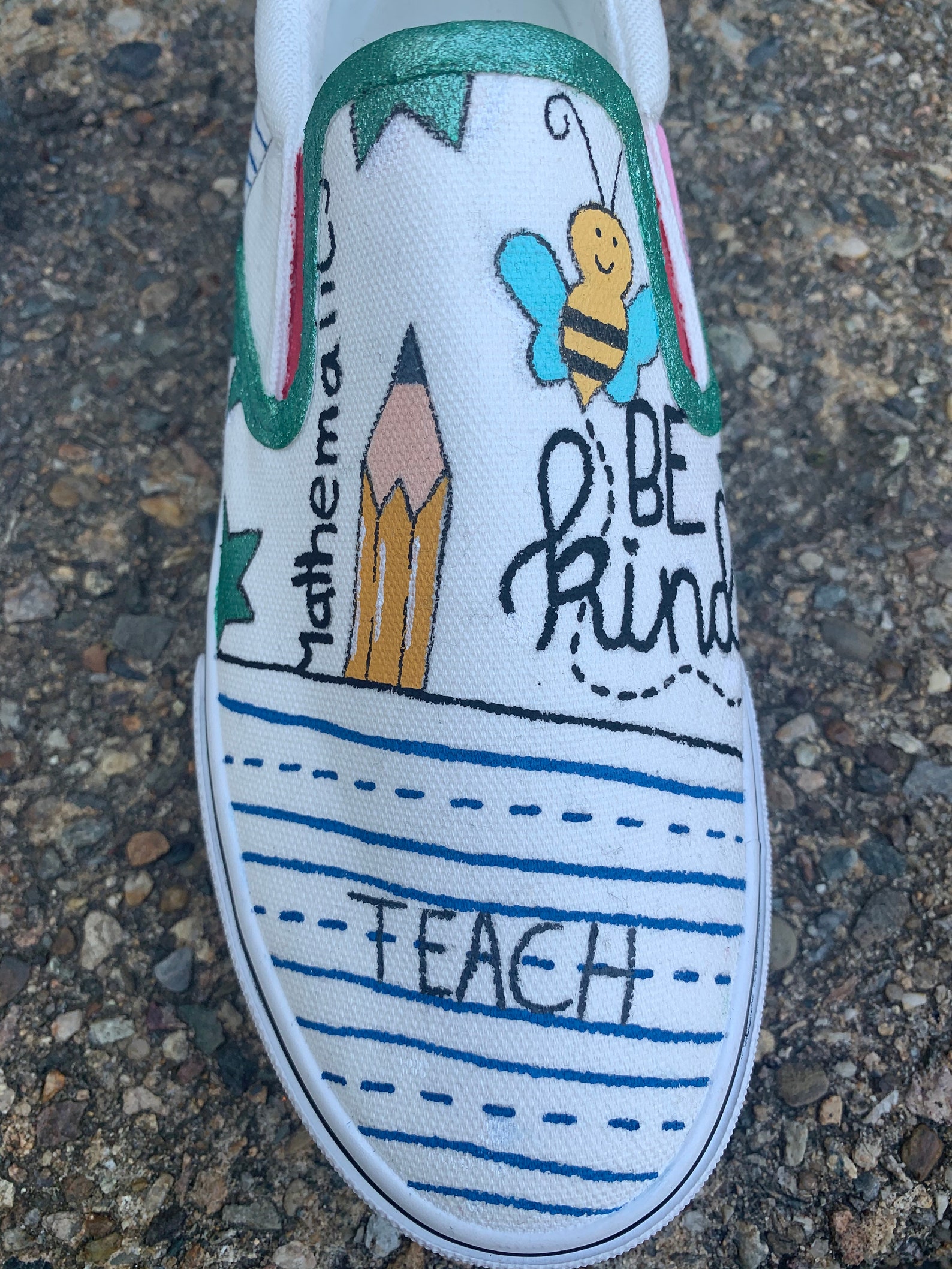 Customized Teacher Slip on Shoes Customizable Teacher Shoes Etsy