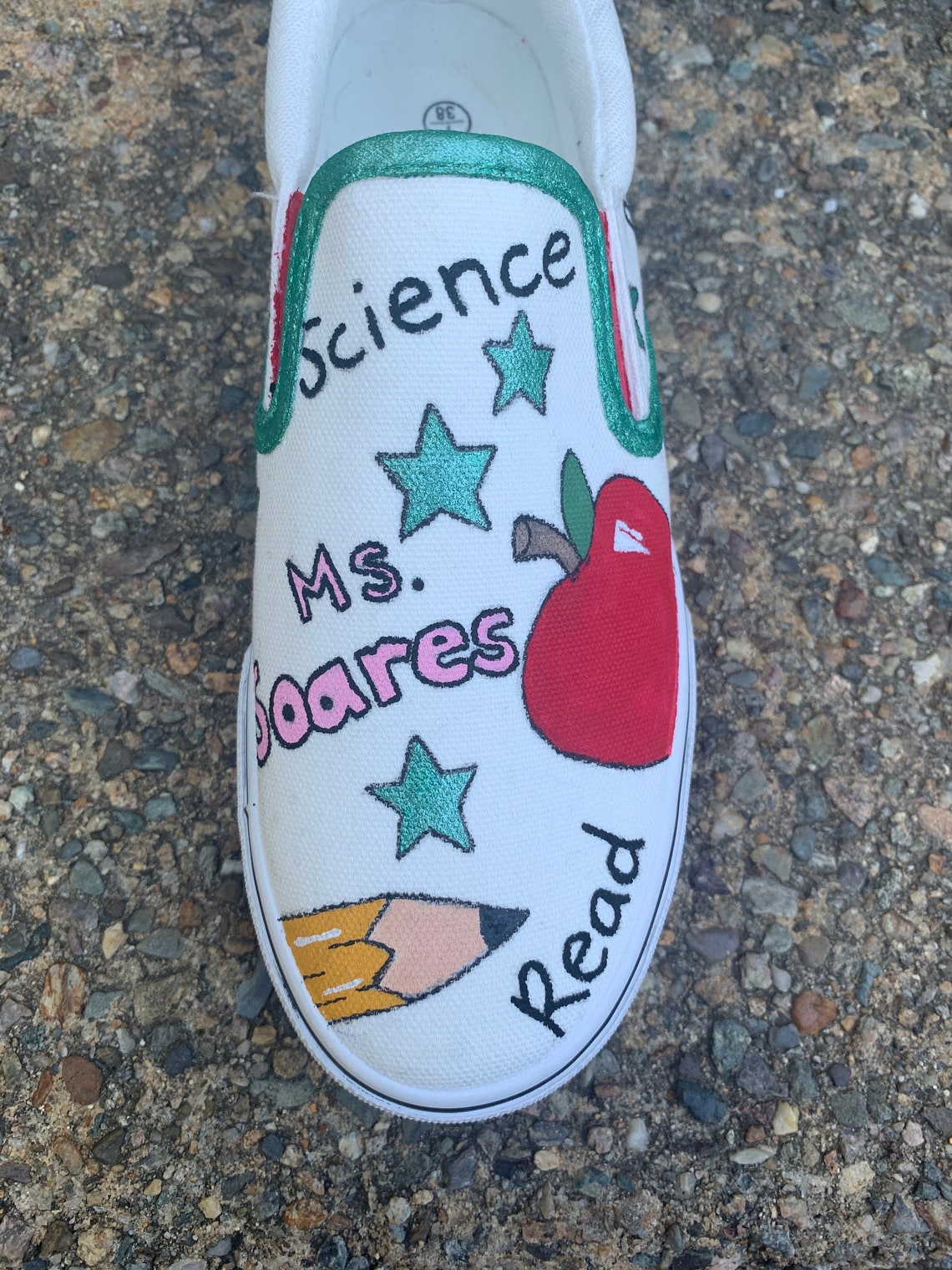 Customized Teacher Slip on Shoes Customizable Teacher Shoes Etsy