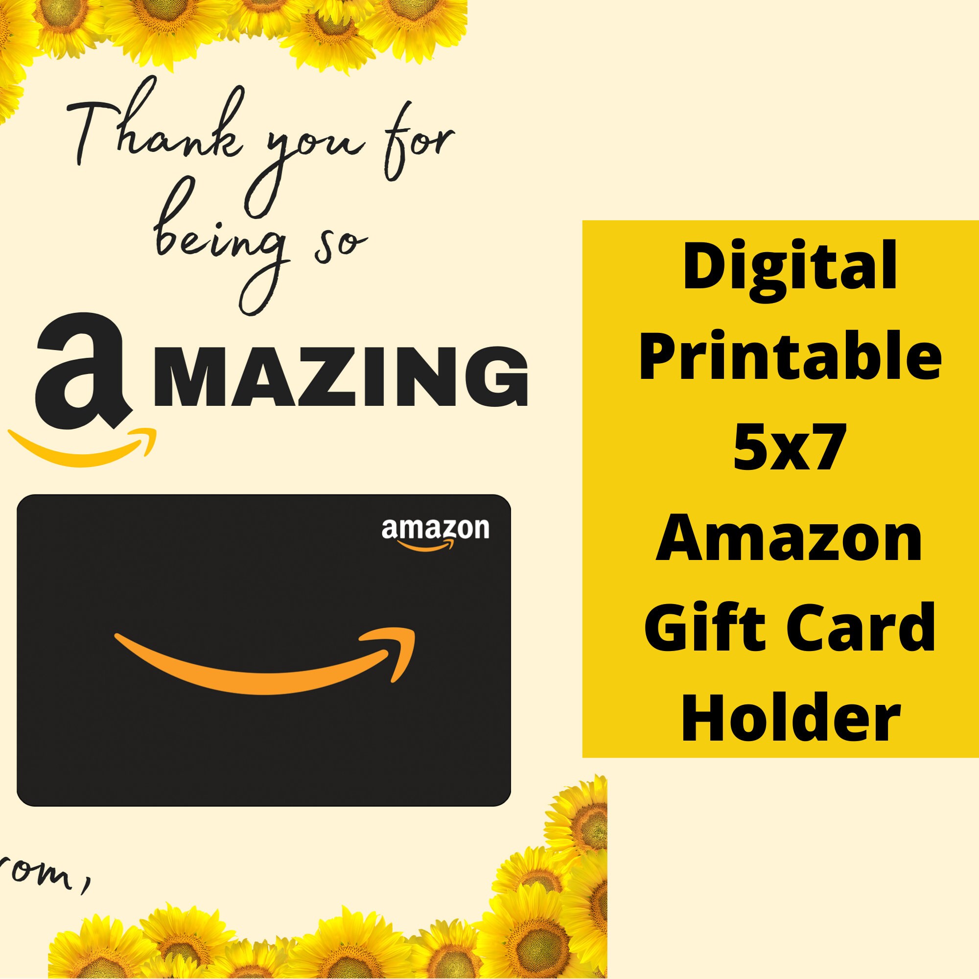End of Year Amazon Gift Card Holder, Teacher Card, Printable Gift Card
