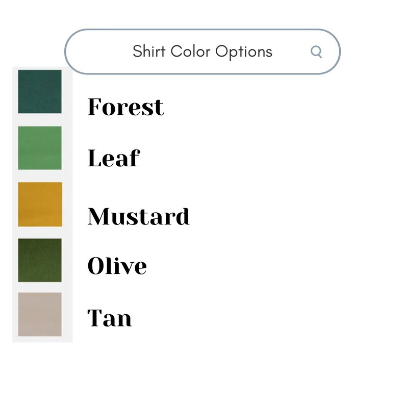 Puede incluir: Opciones de color de camisa: Bosque, Hoja, Mostaza, Oliva y Marr&oacute;n.