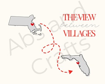 La vista entre pueblos, regalo personalizado de larga distancia, archivo digital, decoración de viaje, decoración del hogar, personalizado, Noah Kahan