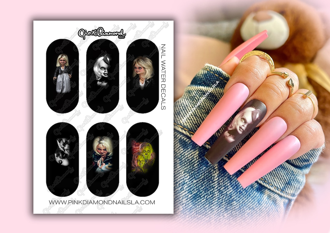 9. "Bride of Chucky" nail art design by Nails by Kizzy - wide 4