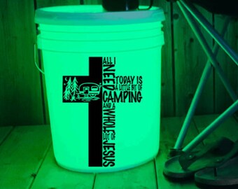 Camping and Jesus Camp Bucket Decal | Bumper Sticker | Memories | Campsite | Camping | Lighted Bucket | Camping Bucket