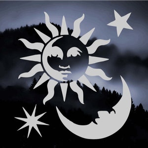 Sun, Moon, and Stars Car Decal