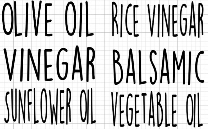 Stickers Kitchen Organization Spices Pantry Storage Oil and Vinegar Dispenser Labels
