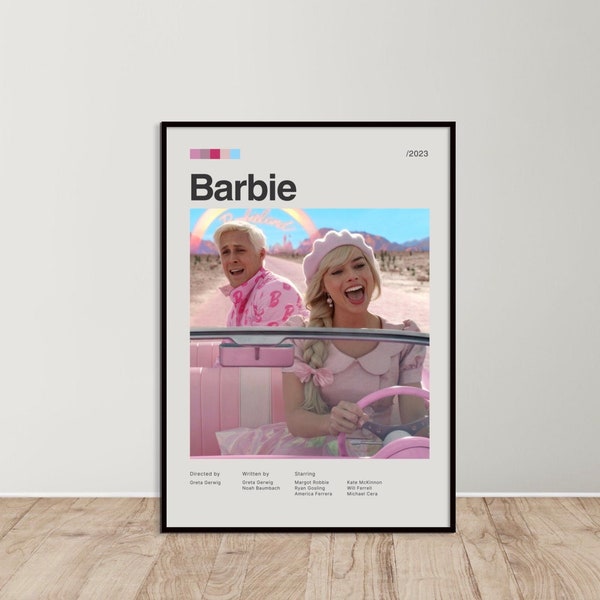 Barbie Movie Poster Print - 2023 - Margot Robbie - Ryan Gosling - Greta Gerwig - Wall Art - Vintage Retro Art Print -  Home decor