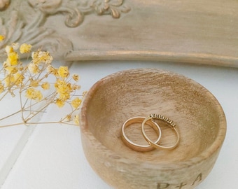 Personalised wooden ring/jewellery storage dish