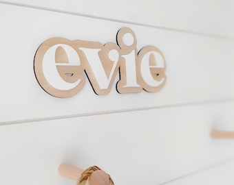 Personalised wood wall/shelf sign