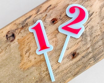 Mini dual layer number cake topper