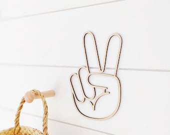 Wooden peace sign/shelfie or wall decor