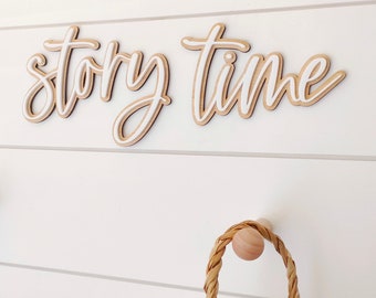 Story time wall sign/bookshelf sign/nursery decor
