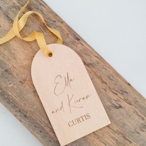 Personalised wooden tag/wedding gift