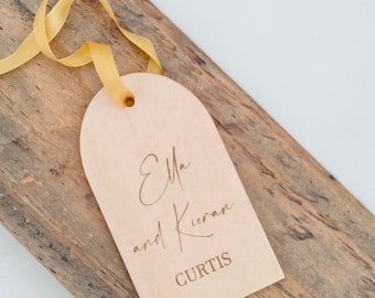 Personalised wooden tag/wedding gift