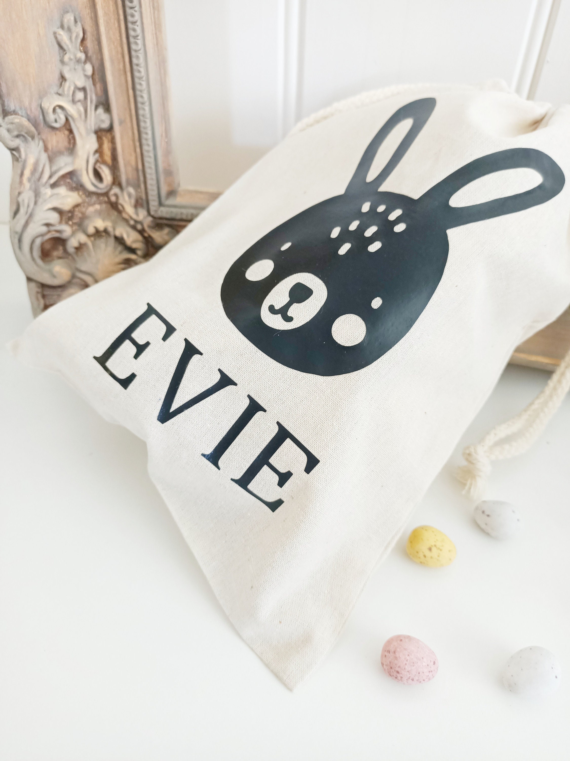 Personalised drawstring Easter bag Etsy
