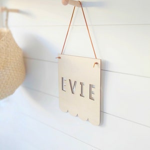 Personalised scalloped wooden sign/name banner