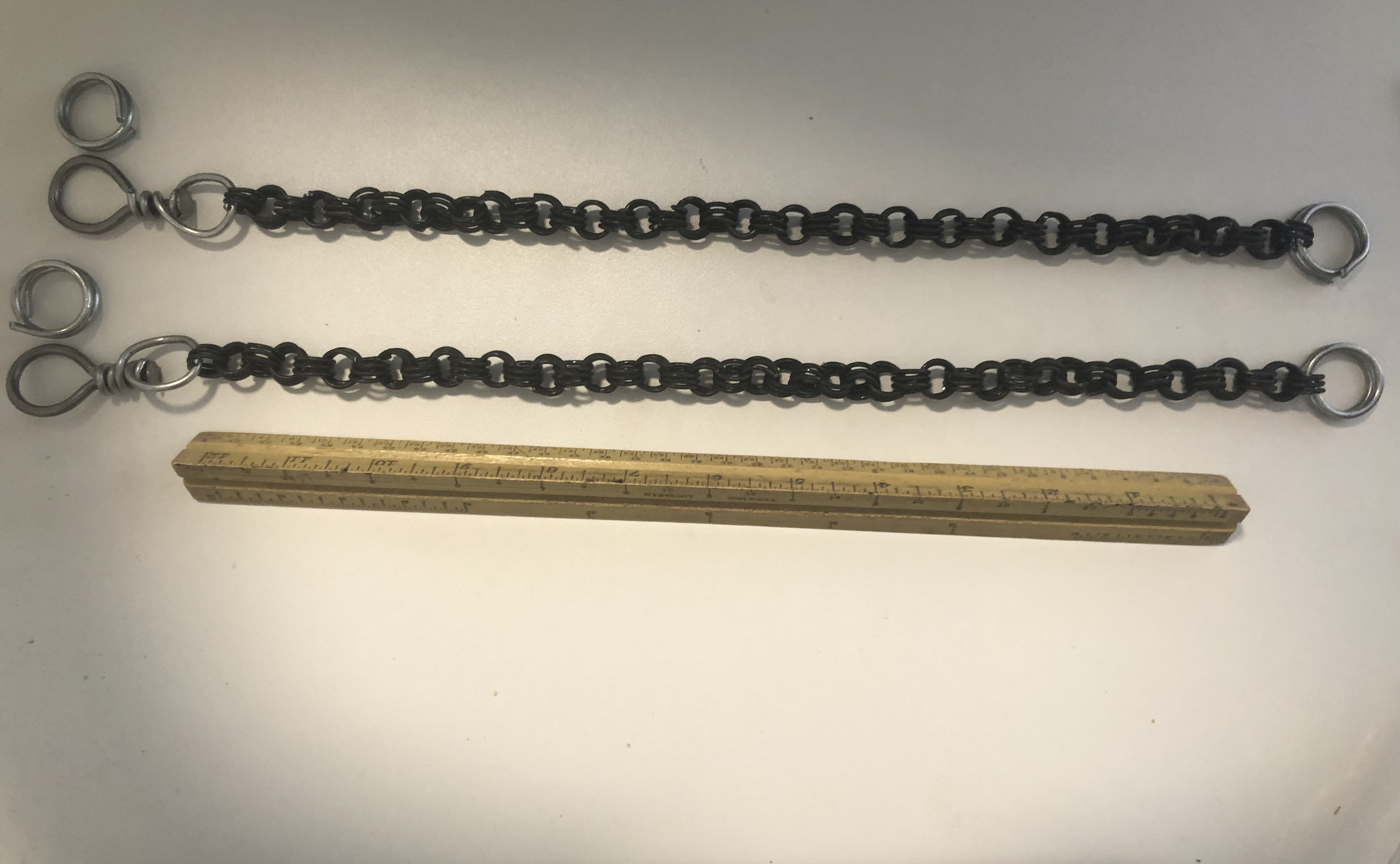 Rein Chains, Slobber Chains, Set of Two, Handmade, Swivels and key Ring