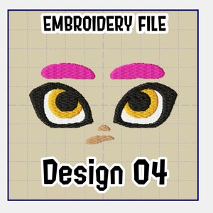 Eye Embroidery File: Ink Creature Octo Boy 04
