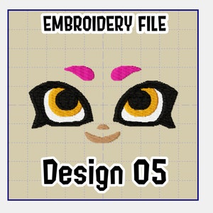 Eye Embroidery File: Ink Creature Octo Girl 05