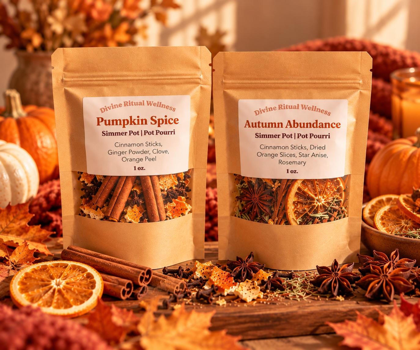 Fall Simmer Pot Duo | Pumpkin Spice + Autumn Abundance