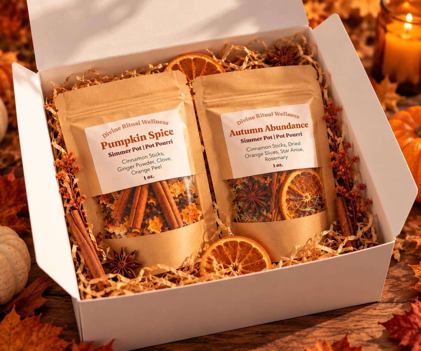 Fall Simmer Pot Gift Set: Pumpkin Spice & Autumn Abundance (2-Pack)