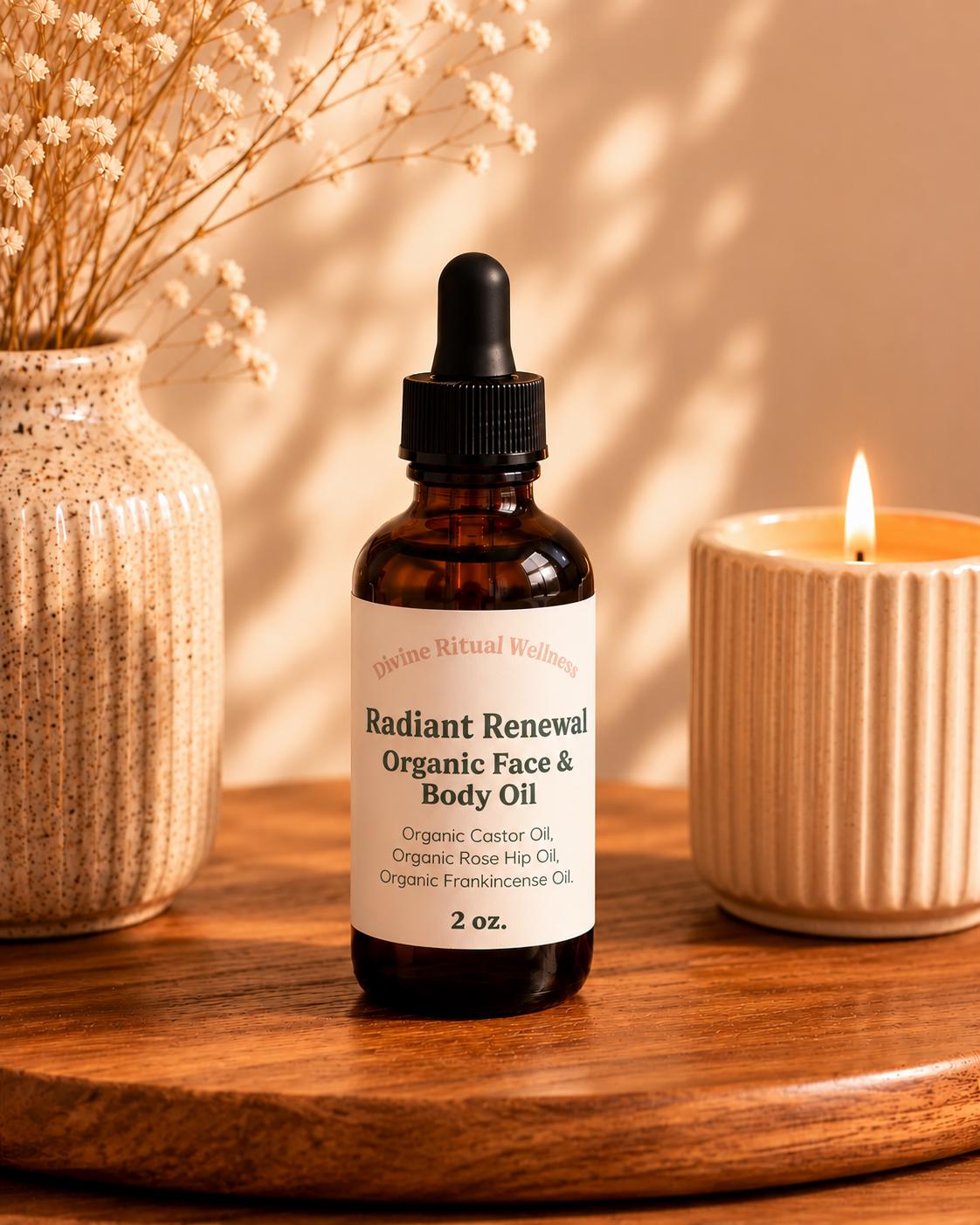 Organic Face & Body Oil | Radiant Renewal Beauty Blend | Natural Skincare