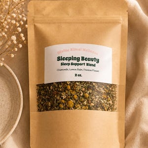 SLEEPING BEAUTY Herbal Sleep Support Blend | Chamomile, Lemon Balm, Passionflower