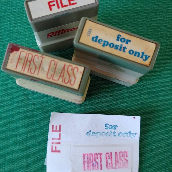 Vintage plastic office stamps (choice)