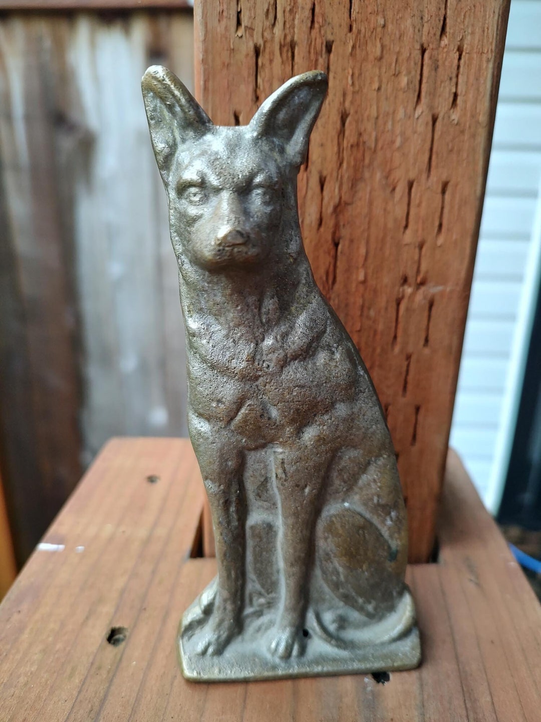 Vintage Brass Dog Door Stop or Bookend Etsy