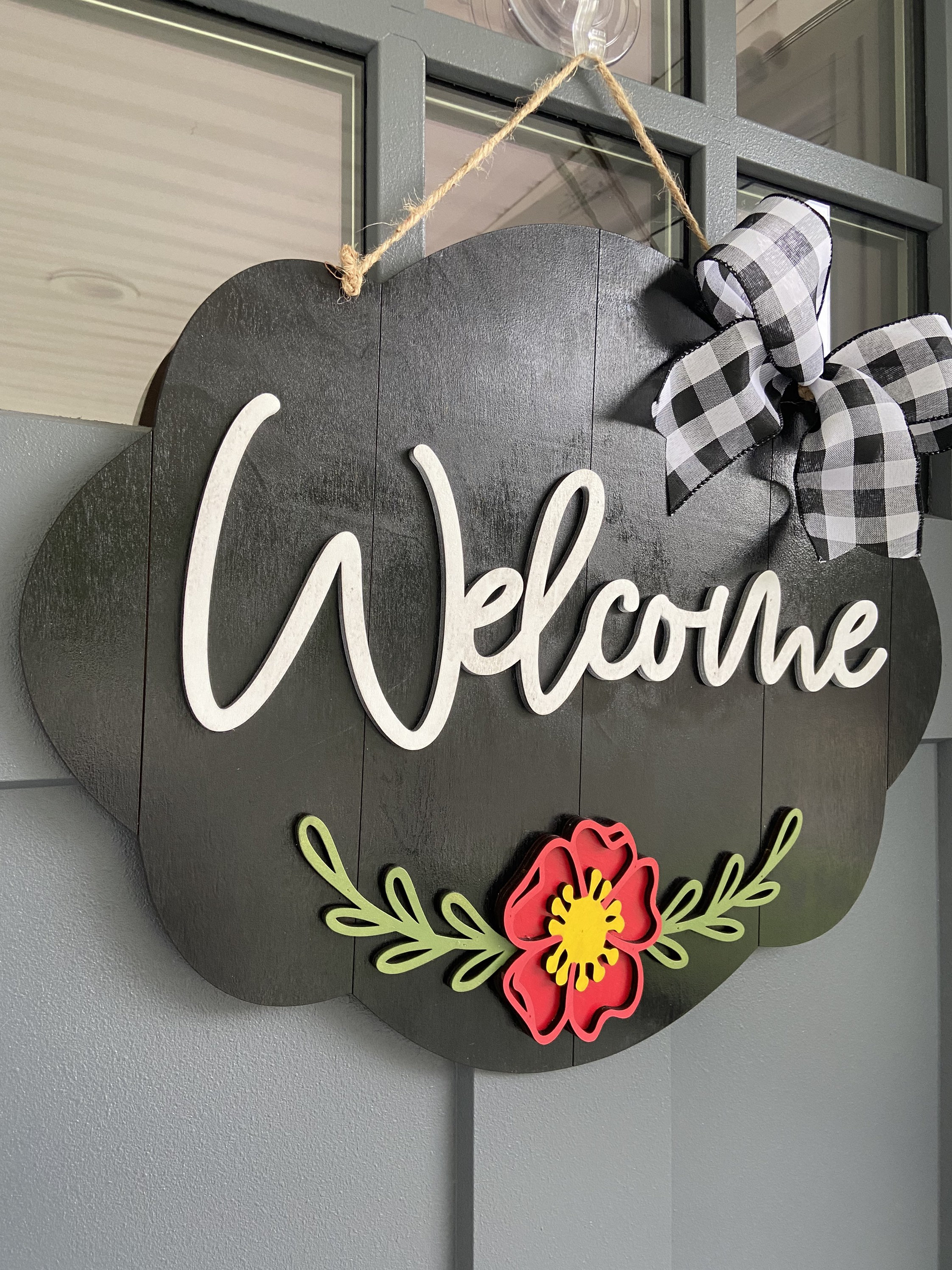 Flower Door Sign Everyday Door Hanger Entry Decor Etsy